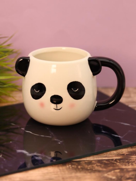 Кружка керамическая «Panda with ears», white, 450 мл 