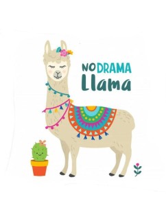 Алмазная мозаика без подрамника "Лама на белом фоне", 15х20 см