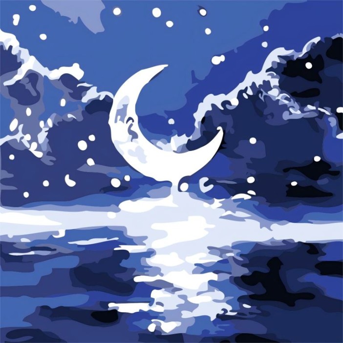 Картина по номерам на подрамнике Draw Me! «Moon», (20*20 см) 