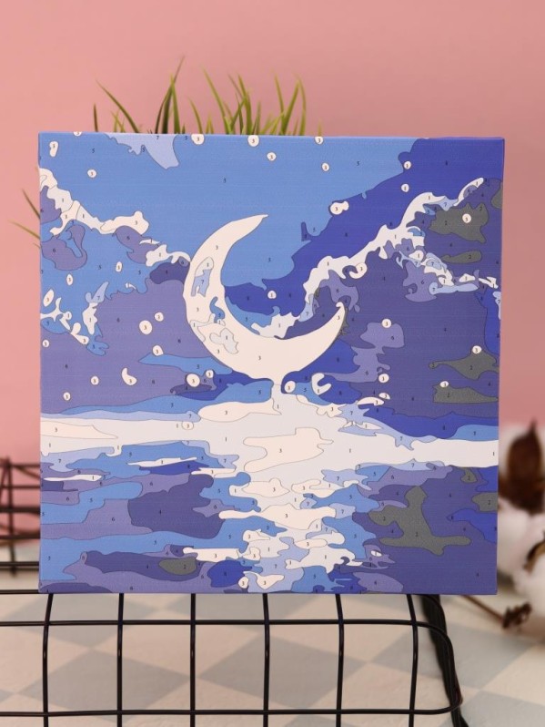 Картина по номерам на подрамнике Draw Me! "Луна", (20*20 см)