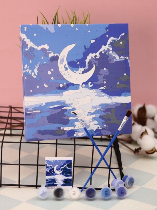 Картина по номерам на подрамнике Draw Me! «Moon», (20*20 см) 