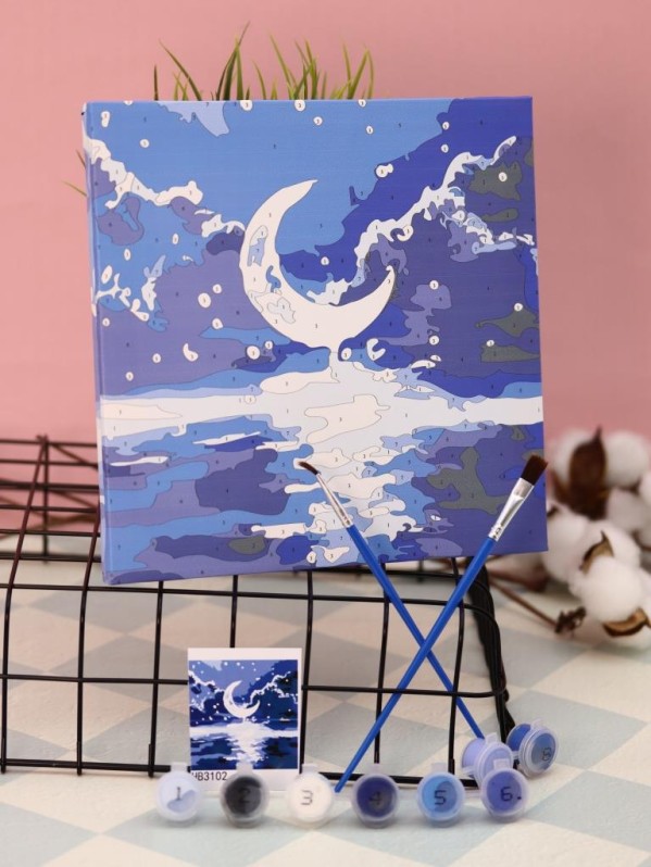 Картина по номерам на подрамнике Draw Me! "Луна", (20*20 см)