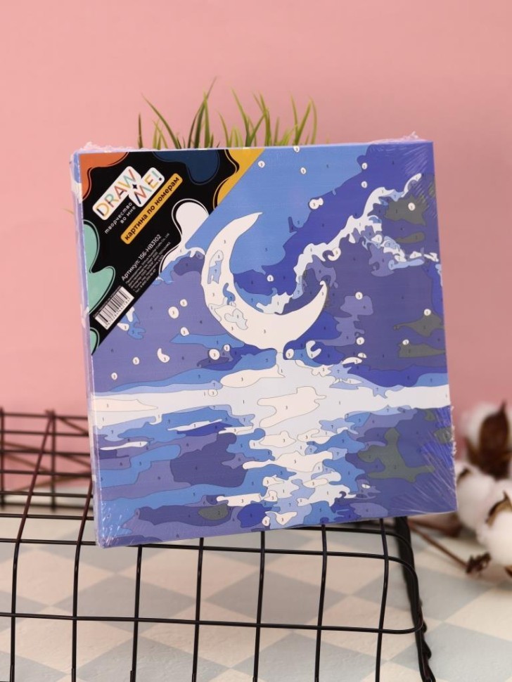 Картина по номерам на подрамнике Draw Me! "Луна", (20*20 см)