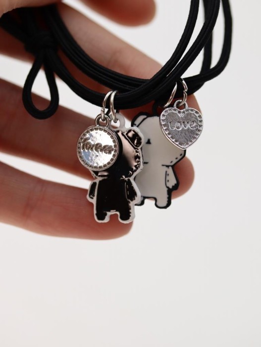 Набор резинок для волос GIRLY 2 шт. "Funny friends, bears", black 