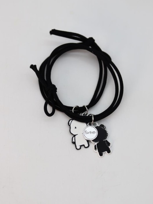 Набор резинок для волос GIRLY 2 шт. "Funny friends, bears", black 