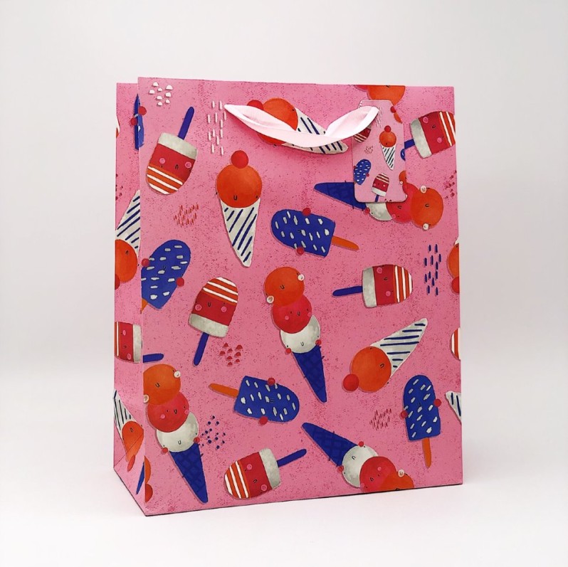 Пакет подарочный (M) &quot;Ice cream&quot; (26*32*12.5) 