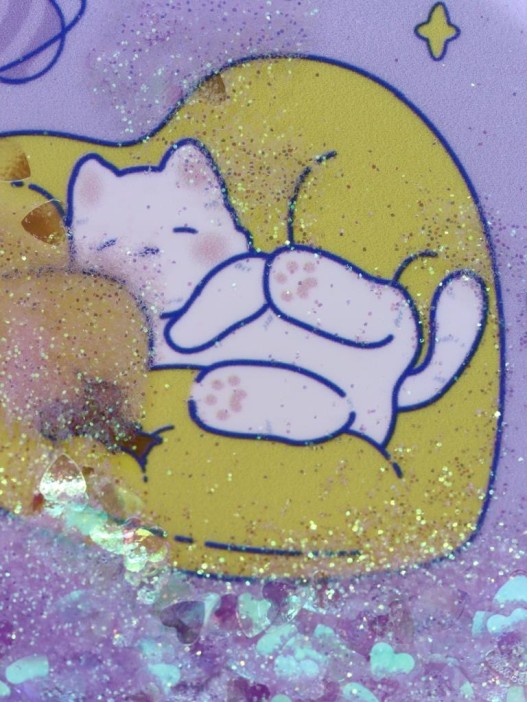 Зеркало шейкер раскладное &quot;Сute kitten&amp;heart&quot;, фиолетовое, 7*7 см 