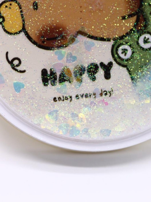 Зеркало шейкер раскладное &quot;Capybara&quot;, бежевое, 7*7см 