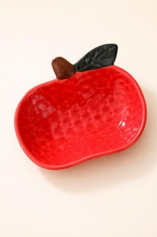 Набор керамических соусников 10шт. "Яблоко", красный (12х8 см)