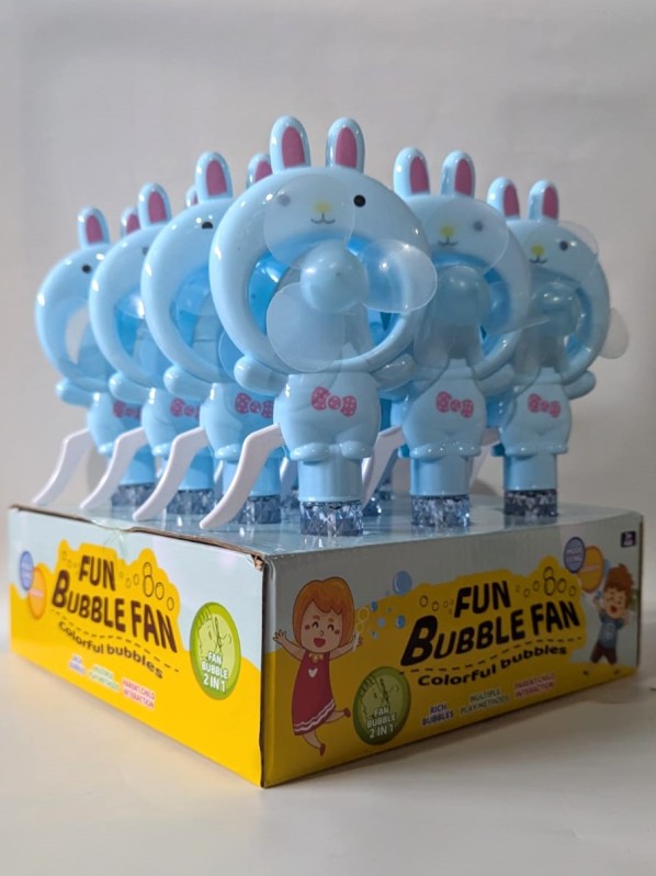 Портативный механический ручной вентилятор «Round rabbit», blue, шоу-бокс 12 шт. 