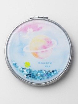 Зеркало-шейкер раскладное "Планета звезд", синий (7*7 см)