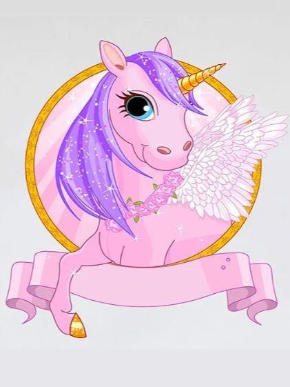 Алмазная мозаика без подрамника &quot;Розовый единорог&quot;, 15х20 см 