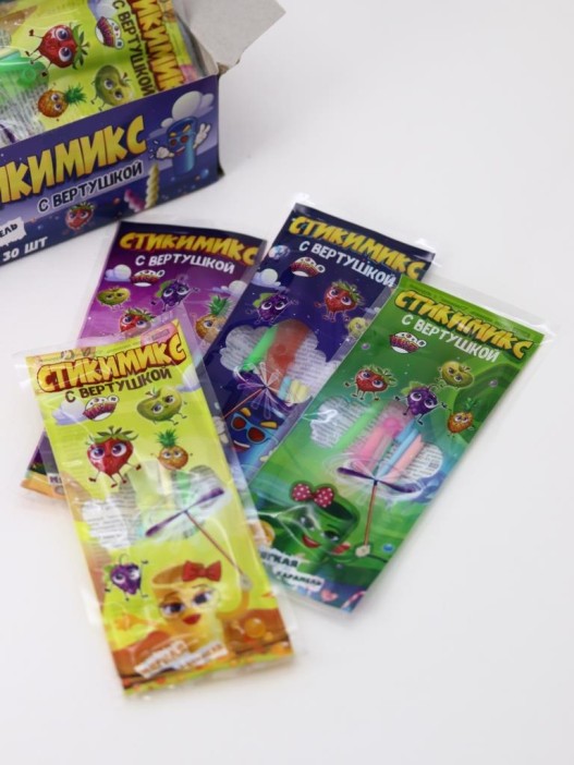 Мягкая карамель «Стикимикс» с игрушкой, 30 шт. 