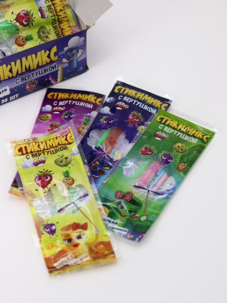 Мягкая карамель «Стикимикс» с игрушкой, 30 шт.