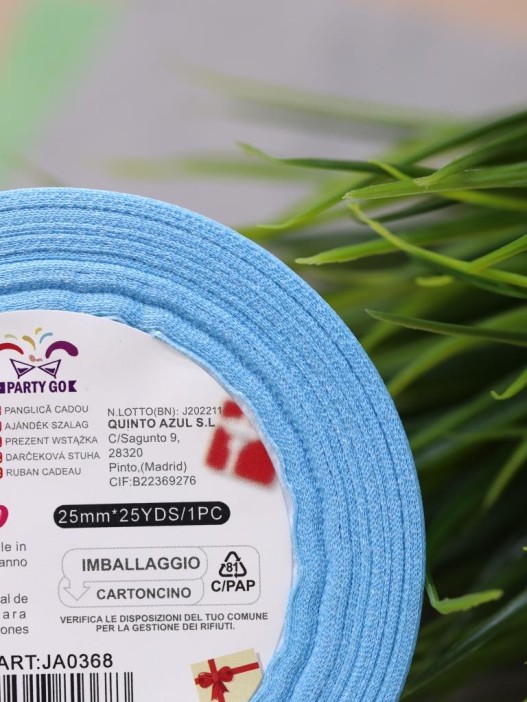 Лента для декора и подарков &quot;Ribbon of Joy&quot;, blue (2,5 см*1 м) 