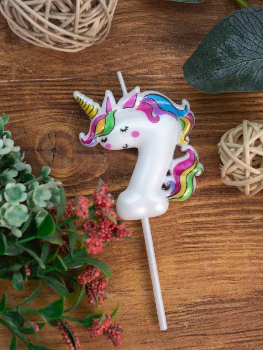Свеча для торта &quot;Unicorn&quot; цифра 7, (6 см) 