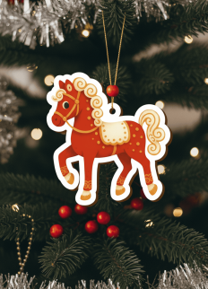 Подвеска новогодняя из дерева iLikeGift &quot;Лошадка&quot;