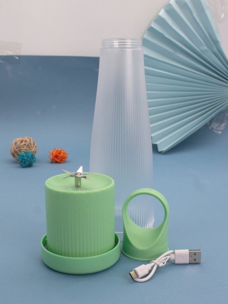 Блендер портативный "Свежесть", зеленый, USB, (27*7,2 см)