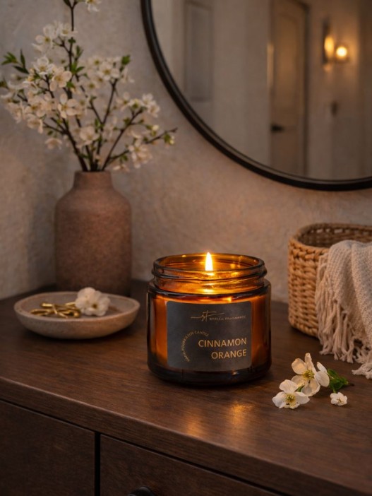 Свеча ароматическая в банке "Апельсин и корица", 50 гр 
