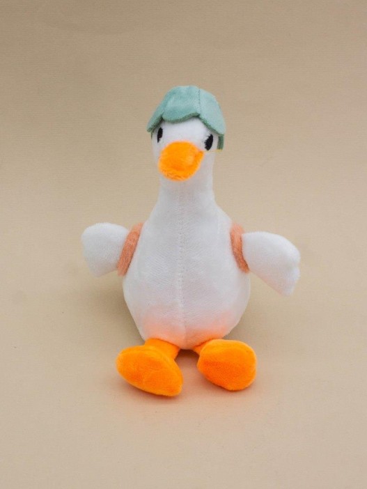 Плюшевый брелок "Goose flower hat", green (15 см) 