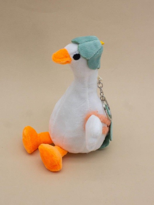 Плюшевый брелок "Goose flower hat", green (15 см) 