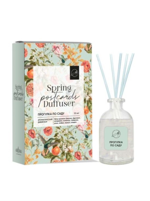 Диффузор-открытка ароматическая "Прогулка по саду" 30мл 