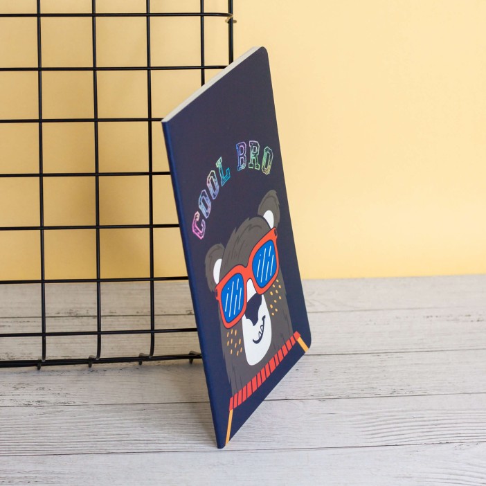 Тетрадь (A5) &quot;Cool bro bear&quot;, blue (13.5*20.5) 