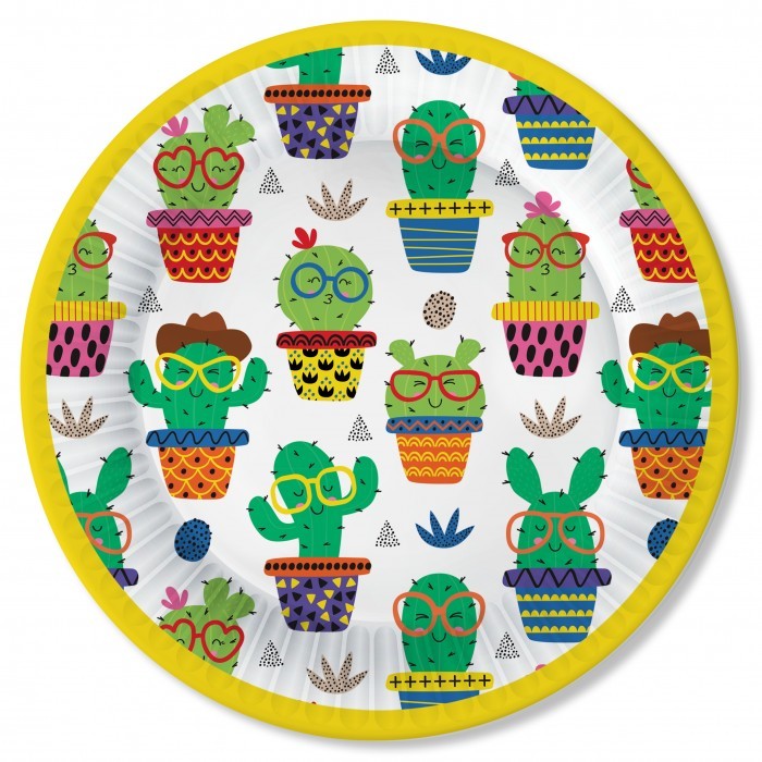 Набор бумажных тарелок 6 шт. "Кактус-1" (d=180 мм) 