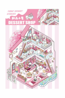 Наклейки+пинцет для творчества румбокс "Магазин десертов", розовые (19,6*27,8 см)