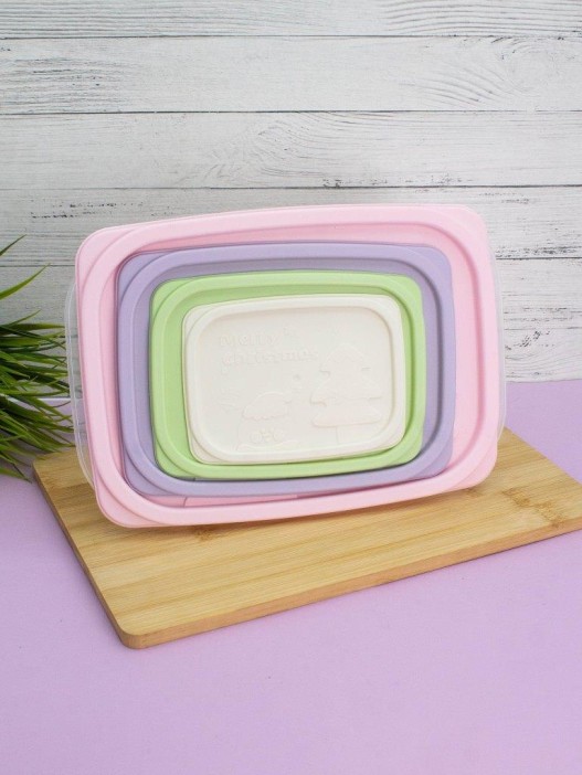 Набор контейнеров 4 шт. «Color life» (2 л, 1.1 л, 0.55 л, 0.26 л) 