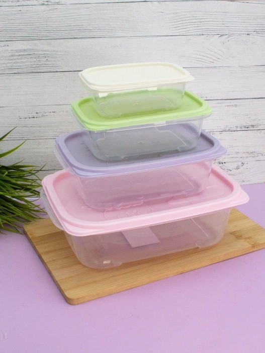 Набор контейнеров 4 шт. «Color life» (2 л, 1.1 л, 0.55 л, 0.26 л) 