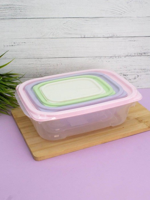 Набор контейнеров 4 шт. «Color life» (2 л, 1.1 л, 0.55 л, 0.26 л) 