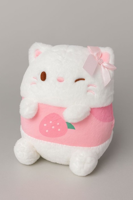 Мягкая игрушка "Cat bow strawberry", 18 см 