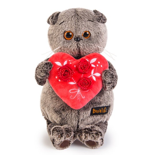 Мягкая игрушка "Басик с красным сердечком" (22см) 