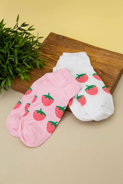 Носки женские "Strawberry", белый, р. 35-40 