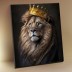 Картина по номерам с поталью 40х50 &quot;КОРОЛЬ - ЛЕВ&quot; (17 цветов, чёрный холст) 
