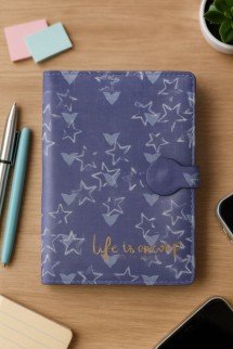 Блокнот (B6) &quot;Life is a joy, stars&quot;,blue (18.5*13)