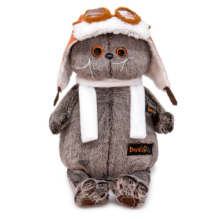 Мягкая игрушка &quot;Кот Басик в шлеме и шарфе &quot; (19 см) 