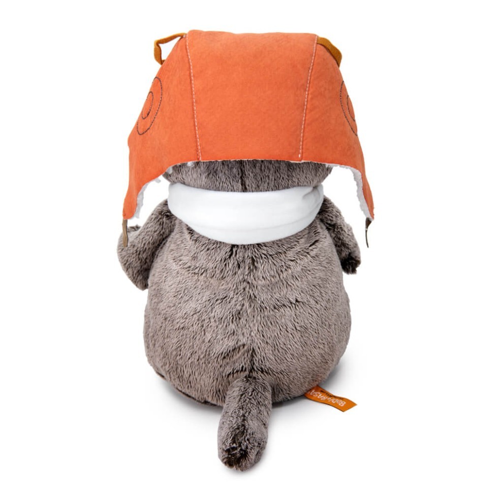 Мягкая игрушка "Кот Басик в шлеме и шарфе " (19 см)