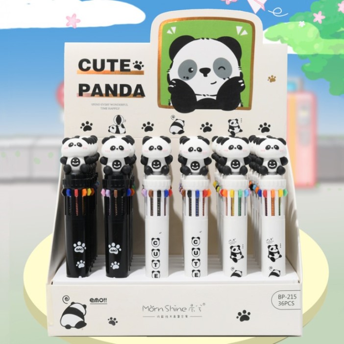Разноцветная ручка 10 в 1 &quot;Cute panda&quot;, mix, шоу-бокс 36 шт. 