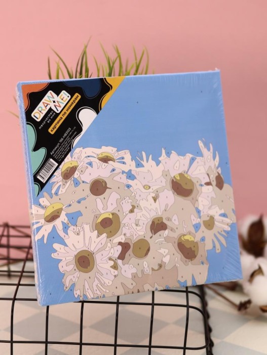 Картина по номерам на подрамнике Draw Me! «Field daisies», (20*20 см) 