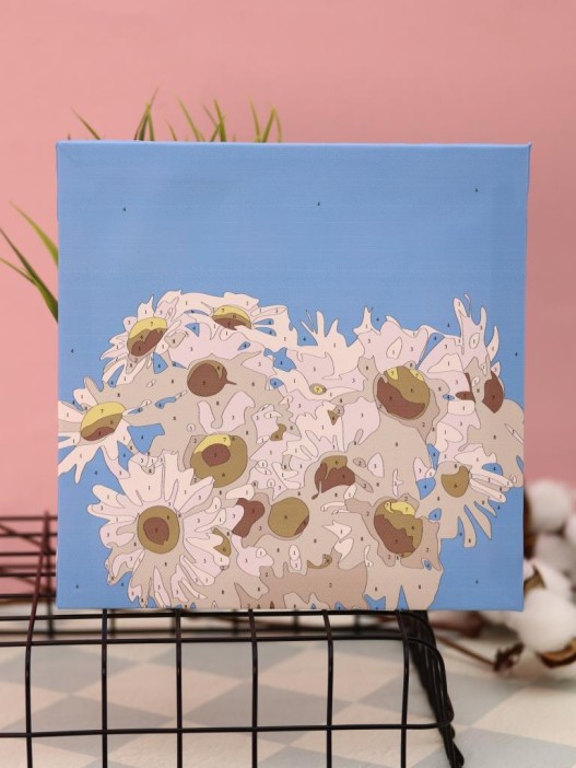 Картина по номерам на подрамнике Draw Me! «Field daisies», (20*20 см) 