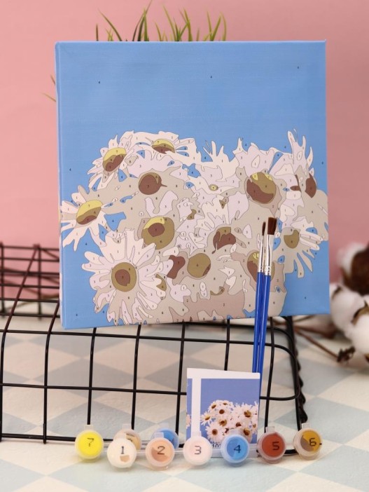 Картина по номерам на подрамнике Draw Me! «Field daisies», (20*20 см) 