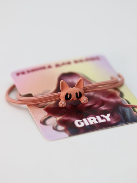 Резинка для волос GIRLY "Cat", pink 