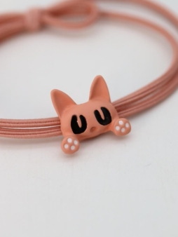 Резинка для волос GIRLY "Кот", розовая