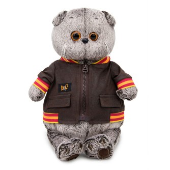 Мягкая игрушка "Кот Басик в кожаной куртке" (22 см)