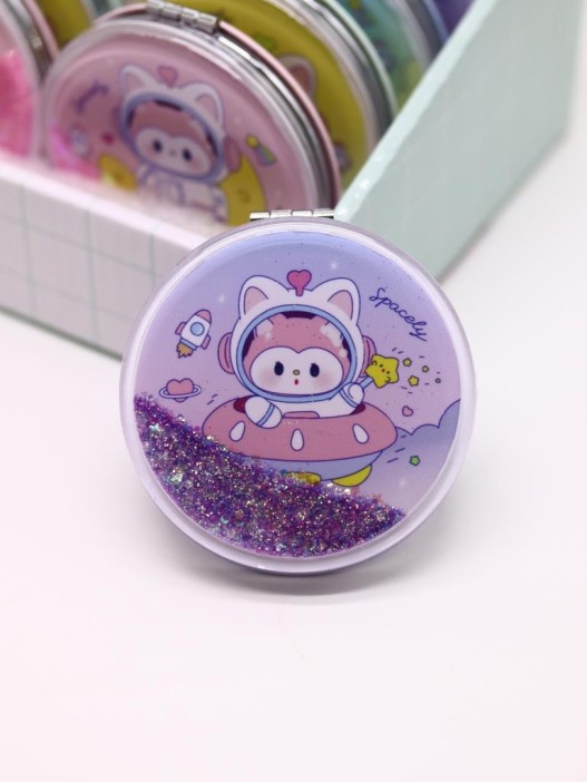 Зеркало шейкер раскладное &quot;Spacely&quot;, фиолетовое, 7*7 см 