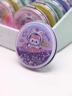 Зеркало шейкер раскладное "Spacely", фиолетовое, 7*7 см