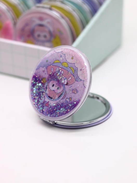 Зеркало шейкер раскладное &quot;Spacely&quot;, фиолетовое, 7*7 см 