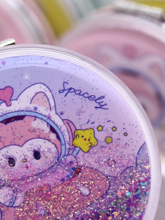 Зеркало шейкер раскладное &quot;Spacely&quot;, фиолетовое, 7*7 см 